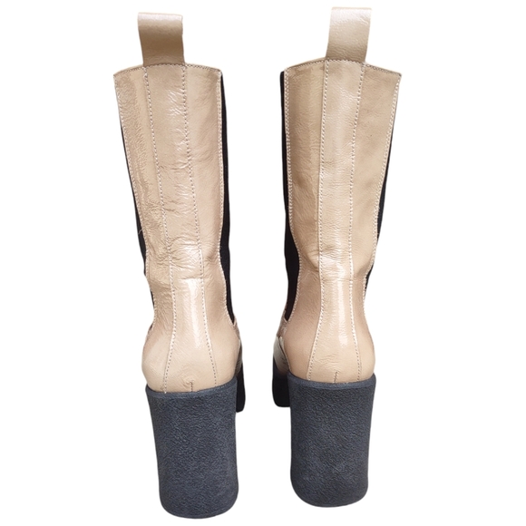 Intentionally Blank Size 38(7.5-8) Bossy Leather Chunky Platform Chelsea Boots - Picture 4 of 16